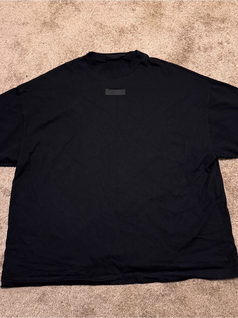 Fear of God Essentials Shirt Mens XL Black Oversized Short Sleeve Logo